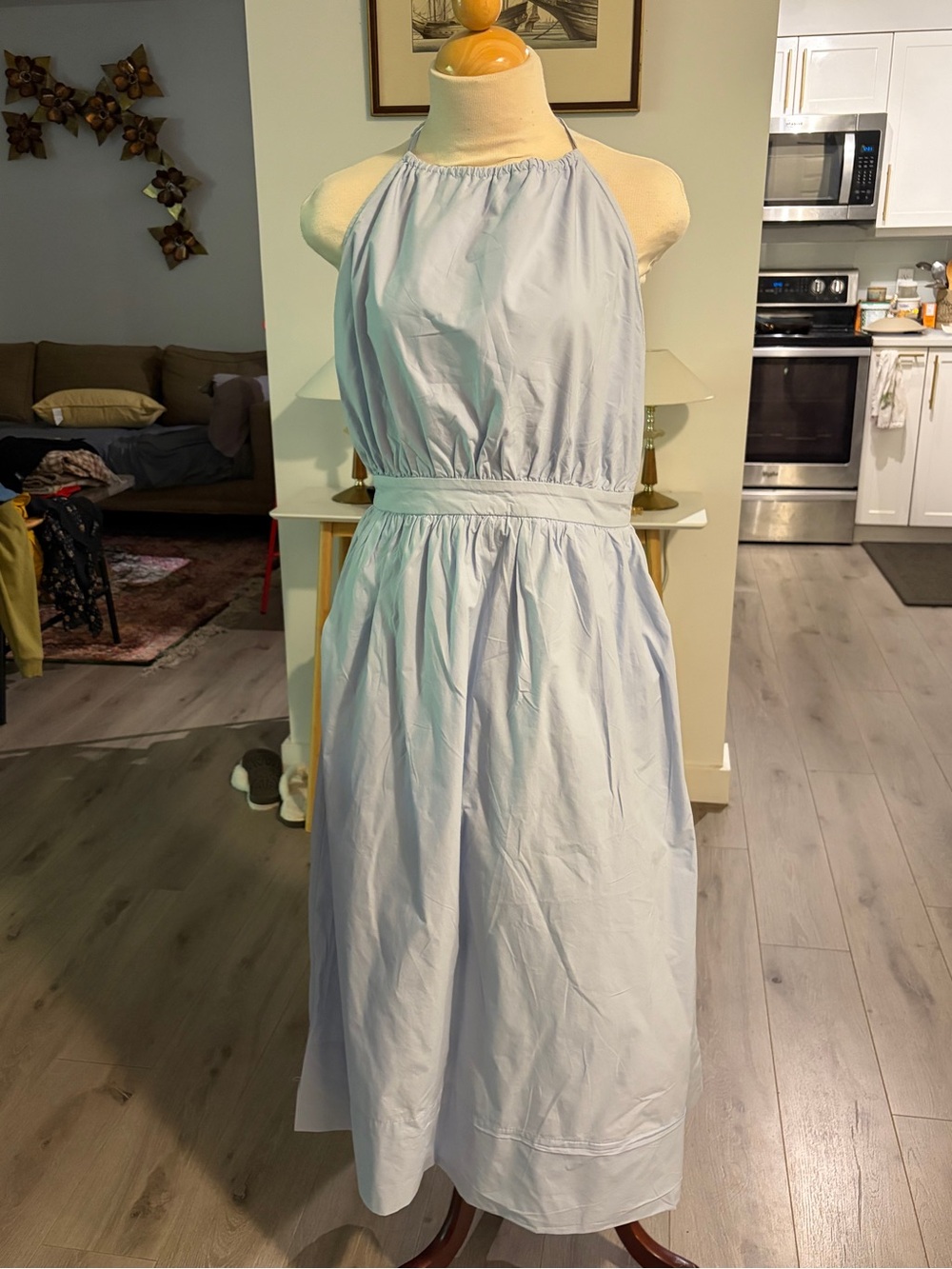 Wilfred Light Blue Halter Midi Dress